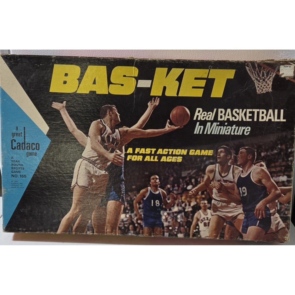 1969 Bas-ket Game Miniature Basketball Game WORKING "READ"